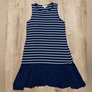 Michael Kors Navy and White Striped Dress Women’s Size Large